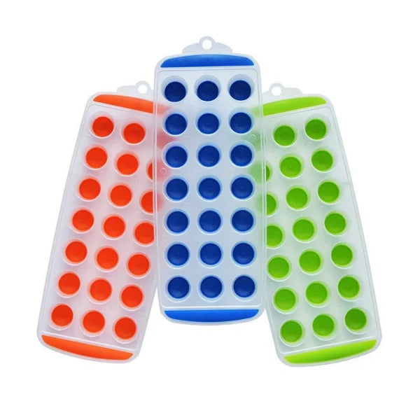 21 Grid Pop Up Ice Cube Tray With Lid Cover (random Color)