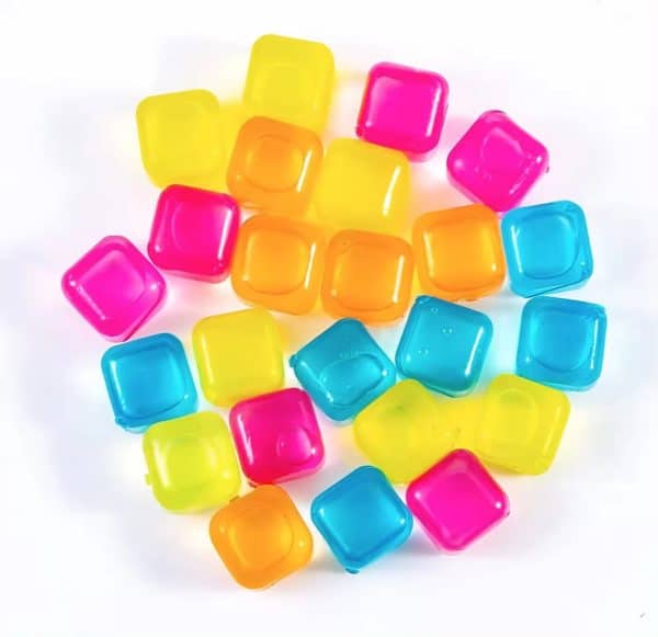 Reusable ice cube Pack Of 12 Pieces Square Reusable Ice Cubes | Filled With Pure Water (multi Random Color)