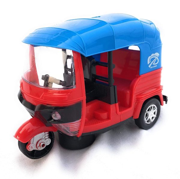 Musical Electric Tricycle Rickshaw Toy For Kids – Battery Operated With Front & Rear Lights, Music, Durable Plastic Build, (multi-color)