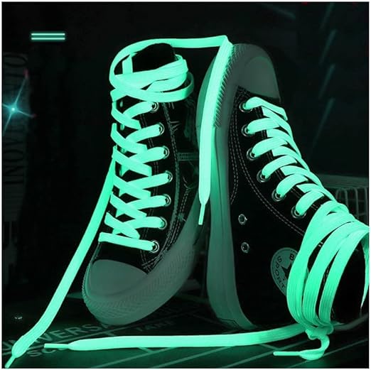 1 Pair Luminous Glow In The Dark Shoelaces For Boys Girls Fun Light Up Glow Strap Flash Shoe Laces (green Color)