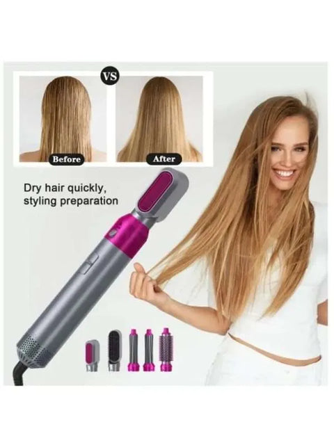 5 In 1 Quality Hairdryer Comb Hot Air Comb For Curling And Straightening Hair Automatic Straight Hair Comb And Hair Dryer