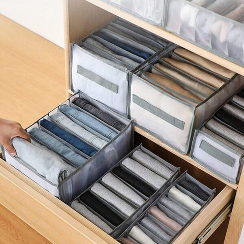 7 Grid Clothes Drawer Organizer Jeans Storage Box Large Size Grids Wardrobe Storage Foldable Drawer Divider