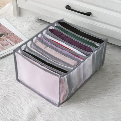 7 Grid Clothes Drawer Organizer Jeans Storage Box Large Size Grids Wardrobe Storage Foldable Drawer Divider