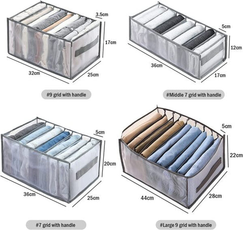 7 Grid Clothes Drawer Organizer Jeans Storage Box Large Size Grids Wardrobe Storage Foldable Drawer Divider