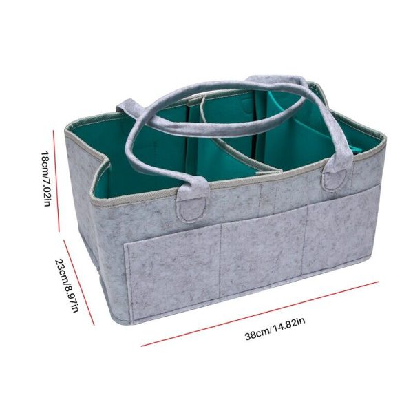 Baby Diaper Caddy Organizer – Portable Storage Basket – Essential Bag For Nursery, Changing Table And Car – Waterproof Liner Is Great For Storing Diapers, Bottles