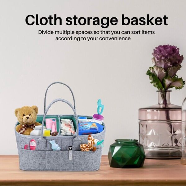 Baby Diaper Caddy Organizer – Portable Storage Basket – Essential Bag For Nursery, Changing Table And Car – Waterproof Liner Is Great For Storing Diapers, Bottles