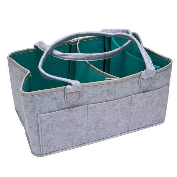 Baby Diaper Caddy Organizer – Portable Storage Basket – Essential Bag For Nursery, Changing Table And Car – Waterproof Liner Is Great For Storing Diapers, Bottles