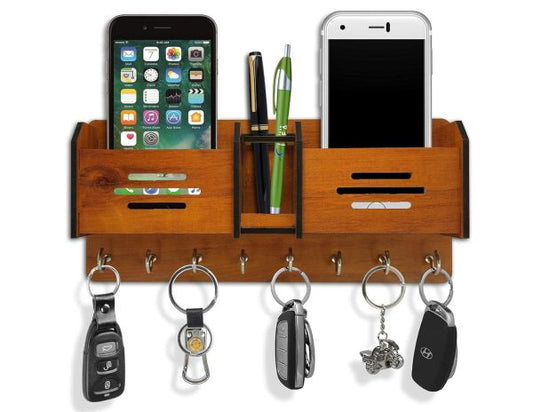 Multipurpose Design Wood Key Holder I 8 Hocks I Brown I Home Decoration Items I Wall Decoration Items For Shop I Wall Decoration Items I Wall Hanging For Keys I Wall Hanging For Decoration