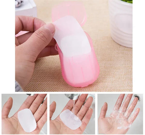 Portable Outdoor Travel Soap Paper Washing Hand Bath Clean Scented Slice Sheets Disposable Boxes Soap Mini Paper Soap – Each