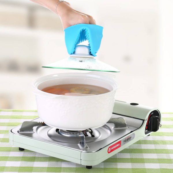 Silicone Heat Resistant Gloves Clips Insulation Non Stick Anti-slip Pot Bowel Holder Clip Cooking Baking Oven Mitts - Pair (Random Color)
