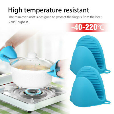 Silicone Heat Resistant Gloves Clips Insulation Non Stick Anti-slip Pot Bowel Holder Clip Cooking Baking Oven Mitts - Pair (Random Color)