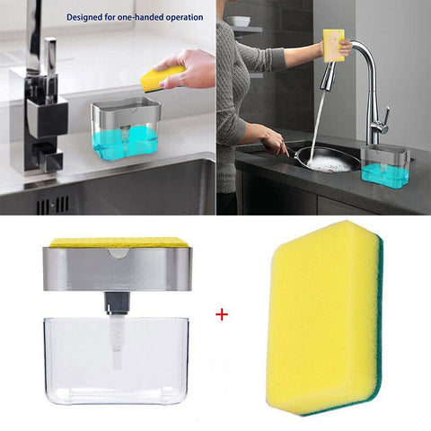 2-in-1 Multi-function Dish-washing Liquid Dispenser and Sponge Holder (Without sponge)   (Box Packing)