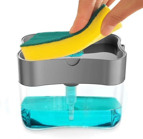 2-in-1 Multi-function Dish-washing Liquid Dispenser and Sponge Holder (Without sponge)   (Box Packing)