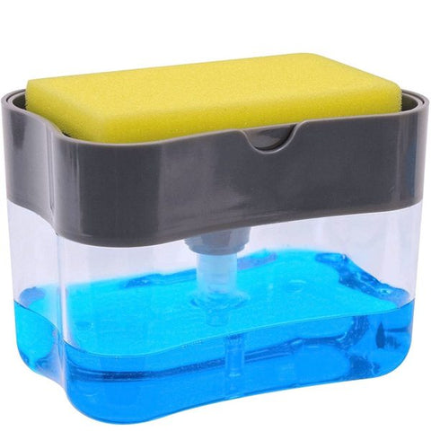 2-in-1 Multi-function Dish-washing Liquid Dispenser and Sponge Holder (Without sponge)   (Box Packing)