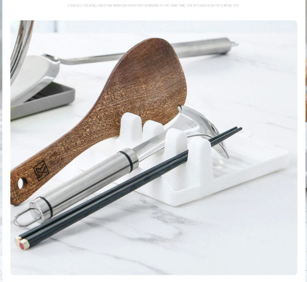 Kitchen Utensil Rest with Spoon and Lid Holder in a Random Color