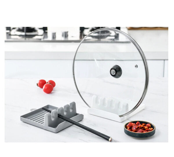 Kitchen Utensil Rest with Spoon and Lid Holder in a Random Color