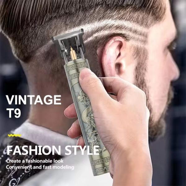 ( Metal Body ) Vintage T9 Hair Trimmer Cordless Professional Hair Clippers Electric Trimmers For Men (random Design)
