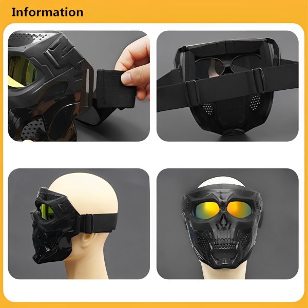 Motorcycle Skull Mask Cycling Windproof Full Face Skeleton Protective Mask Colorful Sickle Color Tactical Bike Bicycle Mask