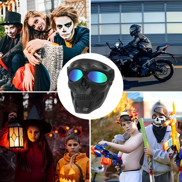 Motorcycle Skull Mask Cycling Windproof Full Face Skeleton Protective Mask Colorful Sickle Color Tactical Bike Bicycle Mask
