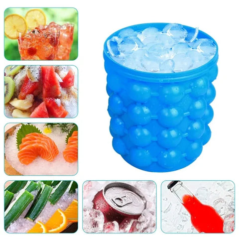 New Magic Ice Cube Maker Genie Silicone – Ice Bucket The Revolutionary Space Saving Ice Cube Maker