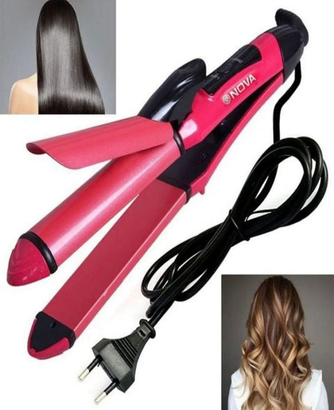 Professional 2 In 1 Hair Curler & Straightener