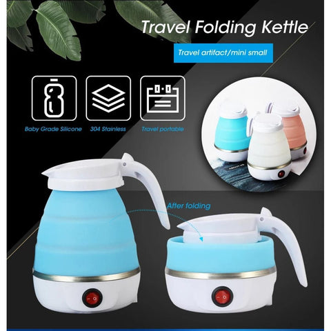 Foldable and Portable Teapot Water Heater Electric Kettle For Travel And Home Tea Pot Water Kettle Silica Gel Fast Water Boiling 600 Ml