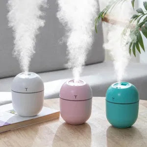 Air Humidifier Usb Small mini Portable Cool Mist Diff-user For Bedroom Office Desk Car Travel Aroma Atomizer ( 220 Ml ) Random colour