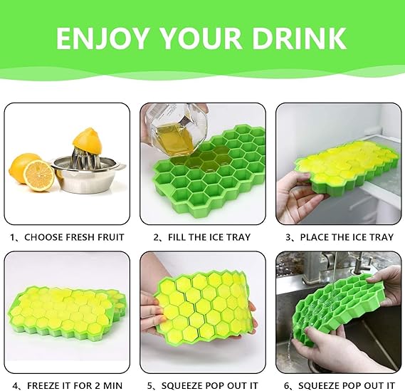 Silicone Ice Cube Tray with Lid – Safe, Stackable and Easy-Release