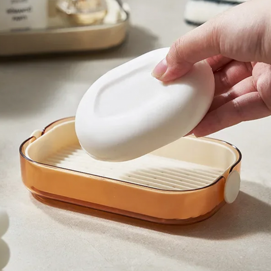 Split Type Soap Dish, Double Layer Soap Dish, Bathroom Kitchen Sink Organiser, Water Draining Soap Double Latte Dish(random Color)
