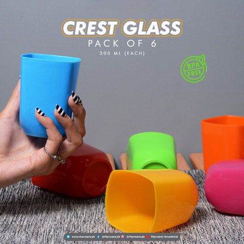 Crest Glass - Pack of 6 (300ML)